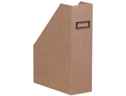 Porte-revues rhodiarama simil cuir taupe velout 10x25x31 cm