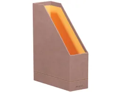 Porte-revues rhodiarama simil cuir taupe velout 10x25x31 cm