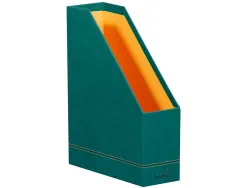 Porte-revues rhodiarama simil cuir paon velout 10x25x31 cm