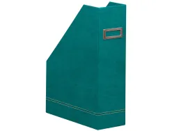 Porte-revues rhodiarama simil cuir paon velout 10x25x31 cm