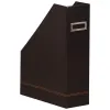 Porte-revues rhodiarama simil cuir noir velout 10x25x31 cm