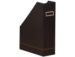 Porte-revues rhodiarama simil cuir noir velout 10x25x31 cm