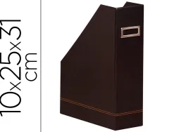 Porte-revues rhodiarama simil cuir noir velout 10x25x31 cm