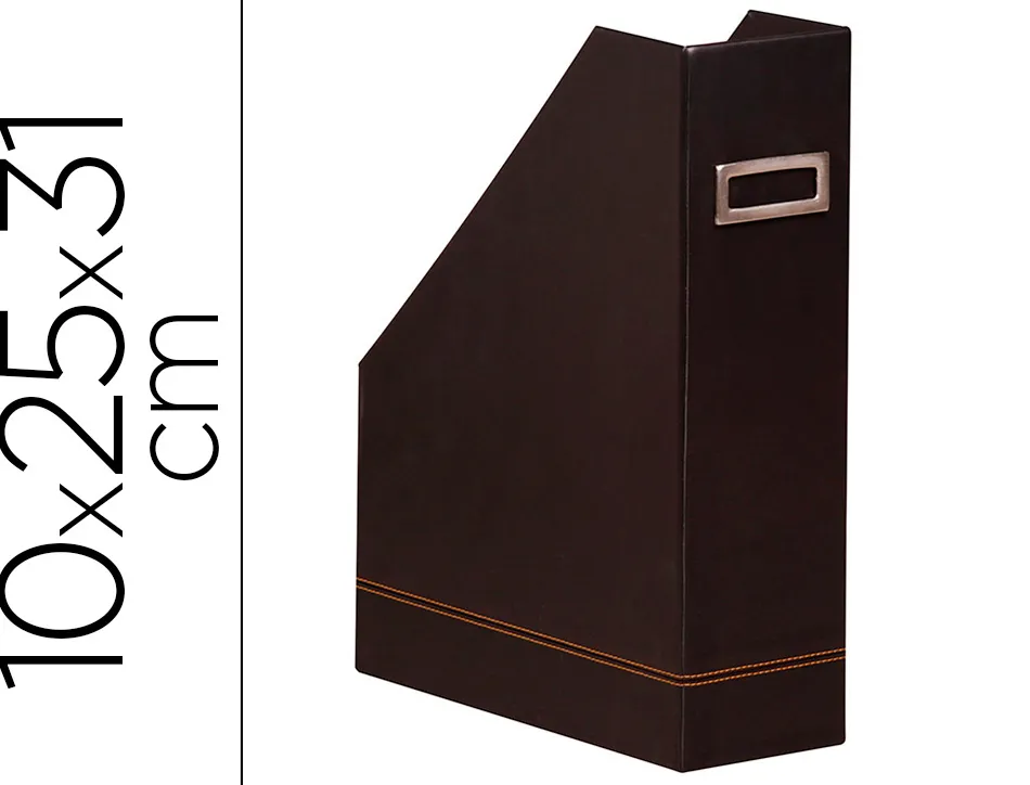 Porte-revues rhodiarama simil cuir noir velout 10x25x31 cm