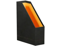 Porte-revues rhodiarama simil cuir noir velout 10x25x31 cm