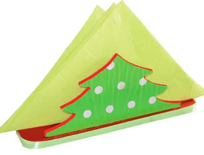 Porte-serviettes culture club à décorer forme sapin mdf 16x5x6cm