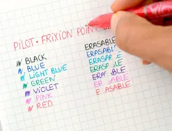 Porte-stylos et 4 stylos-bille pilot frixion ball clicker set2go pointe moyenne 0.7mm orange/turquoise/mauve/corail