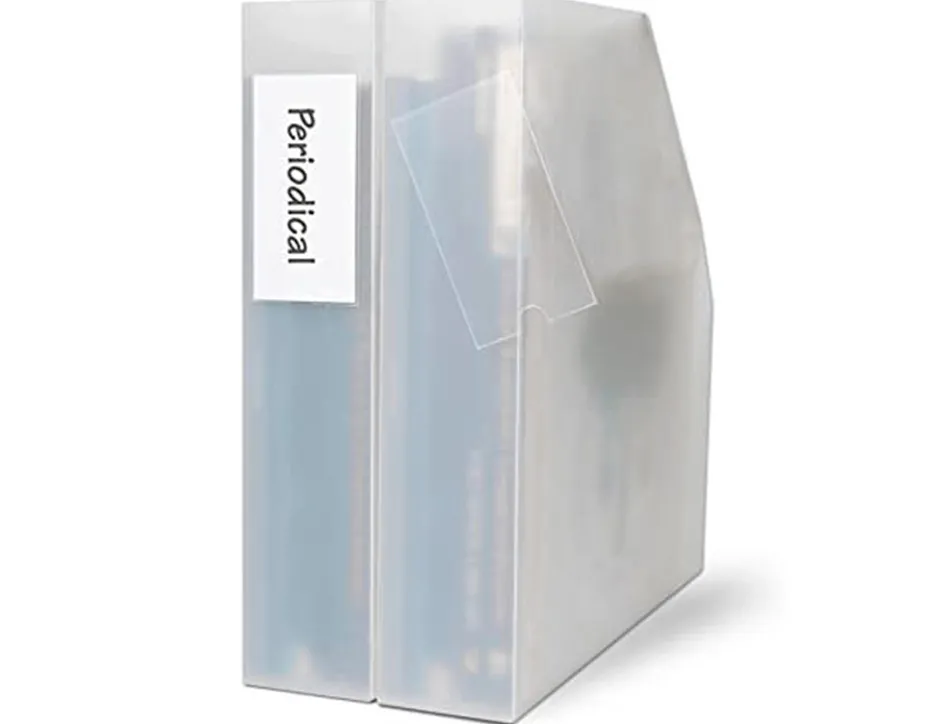 Porte-étiquette q-connect adhésif dos classeur 55x102mm étiquette comprise pack 6 unités