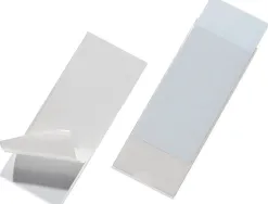 Porte-étiquette q-connect adhésif dos classeur 55x102mm étiquette comprise pack 6 unités