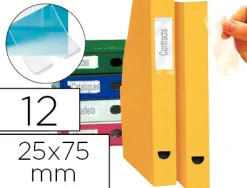 Porte-étiquettes tarifold 3l adhésif 25x75mm + bristols prédécoupés 12 unités