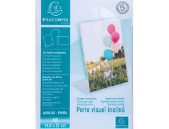 Porte-visuel exacompta acrylique incline vertical a5 coloris cristal