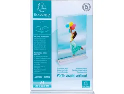 Porte-visuel exacompta acrylique droit vertical a4 coloris cristal