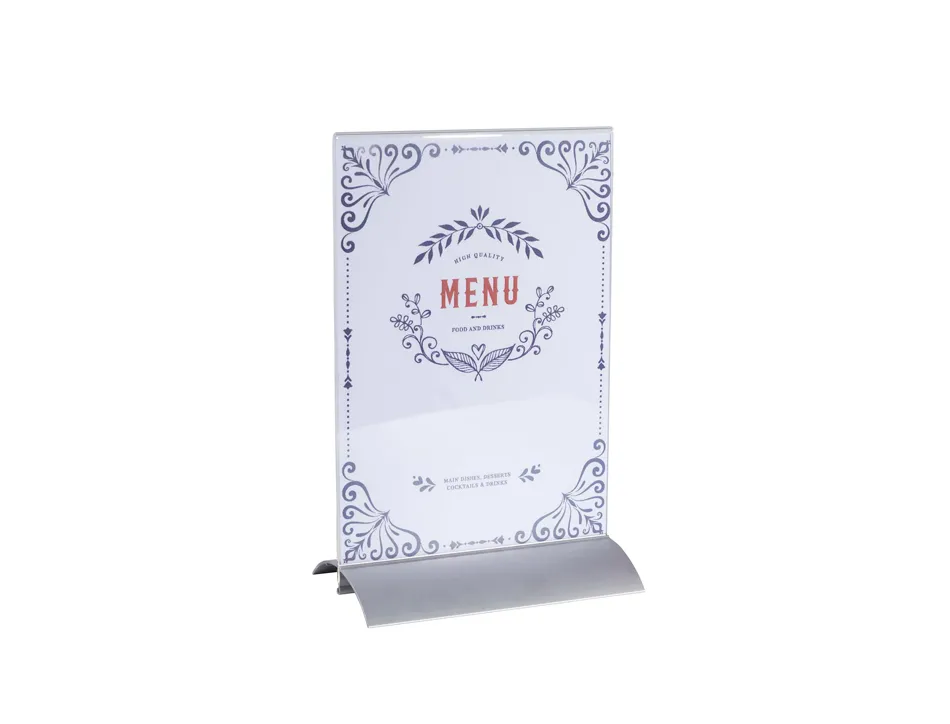 Porte-visuel exacompta acrylique vertical a4 socle aluminium coloris cristal