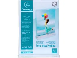 Porte-visuel exacompta acrylique droit vertical a5 coloris cristal
