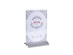 Porte-visuel exacompta acrylique vertical a5 socle aluminium coloris cristal