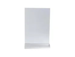 Porte-visuel exacompta acrylique vertical a5 socle aluminium coloris cristal