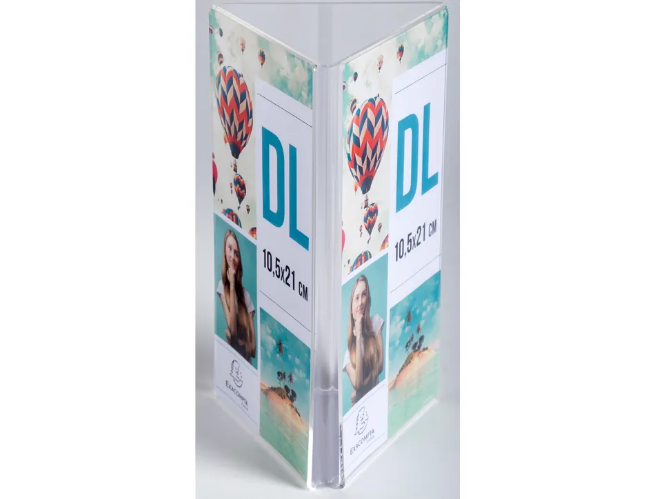 Porte-visuel exacompta triptyque acrylique dl vertical coloris cristal