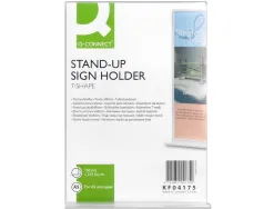 Porte-visuels q-connect 02 forme t 2 faces plexiglas format a5 cartes menu restaurants feuillets informatifs