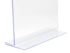 Porte-visuels q-connect 02 forme t 2 faces plexiglas format a5 cartes menu restaurants feuillets informatifs