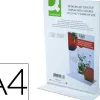 Porte-visuels q-connect 02 forme t 2 faces plexiglas format a4 cartes menu restaurants feuillets informatifs