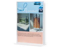 Porte-visuels q-connect 02 forme t 2 faces plexiglas format a4 cartes menu restaurants feuillets informatifs