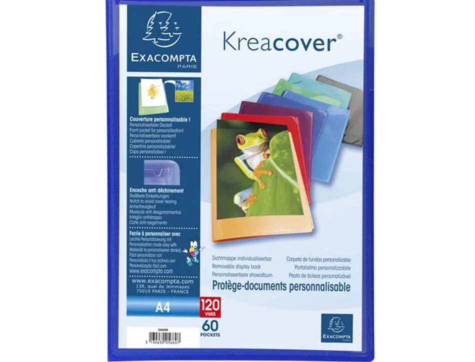 Porte-vues exacompta krea cover pp 120 vues coloris assortis