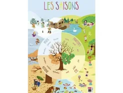 Poster bouchut grandrémy les saisons 52x76cm 150g pelliculé effaçable à sec