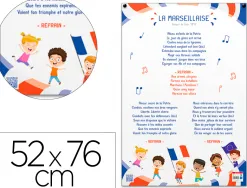 Poster pedagogique la marseillaise enfant bouchut grandremy pellicule effacable a sec 52x76cm