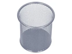 Pot à crayons q-connect maille métallique hauteur 105mm diamètre 86mm coloris argent