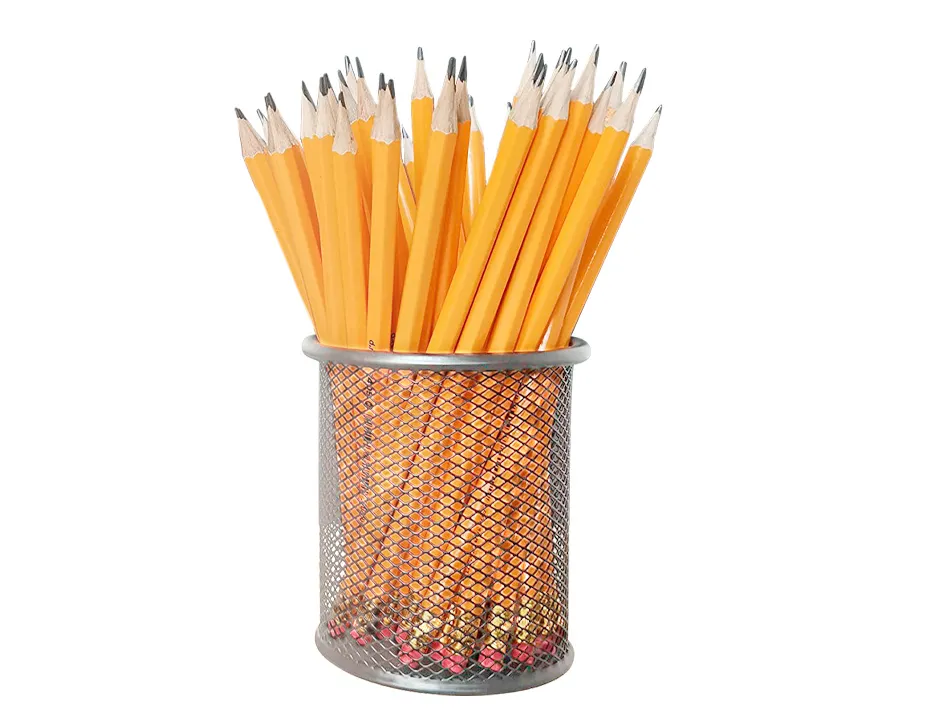 Pot à crayons q-connect maille métallique hauteur 105mm diamètre 86mm coloris argent