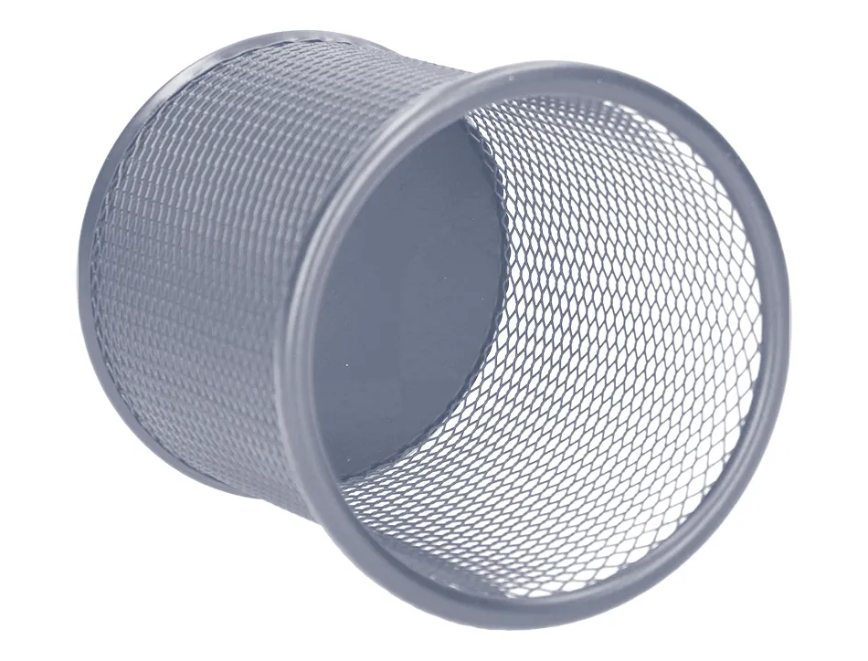 Pot à crayons q-connect maille métallique hauteur 105mm diamètre 86mm coloris argent