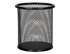 Pot à crayons q-connect maille métallique hauteur 105mm diamètre 86mm coloris noir