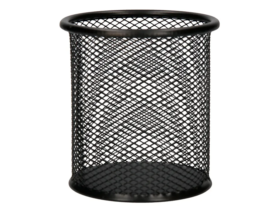 Pot à crayons q-connect maille métallique hauteur 105mm diamètre 86mm coloris noir