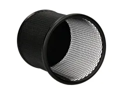 Pot à crayons q-connect maille métallique hauteur 105mm diamètre 86mm coloris noir