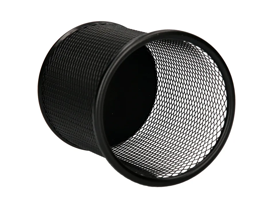 Pot à crayons q-connect maille métallique hauteur 105mm diamètre 86mm coloris noir