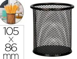 Pot à crayons q-connect maille métallique hauteur 105mm diamètre 86mm coloris noir