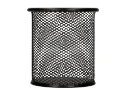 Pot à crayons q-connect maille métallique hauteur 105mm diamètre 86mm coloris noir