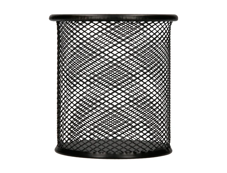 Pot à crayons q-connect maille métallique hauteur 105mm diamètre 86mm coloris noir
