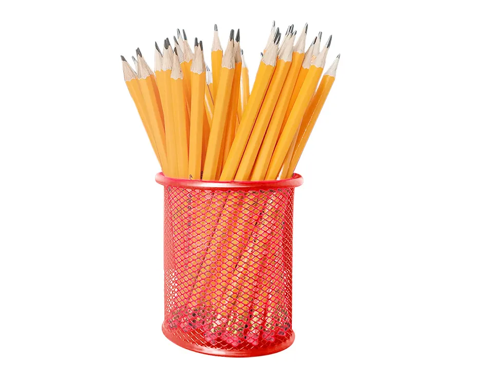 Pot à crayons q-connect maille métallique hauteur 105mm diamètre 86mm coloris rouge