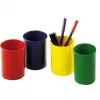 Pot a crayon faibo polystyrene resistant 7.8x10cm coloris bleu opaque