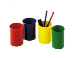 Pot a crayon faibo polystyrene resistant 7.8x10cm coloris bleu opaque