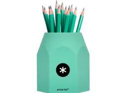 Pot a crayons antartik hexagonal silicone soft touch 95x75x80 mm coloris pastels assortis