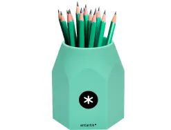 Pot a crayons antartik hexagonal silicone soft touch 95x75x80 mm coloris pastels assortis