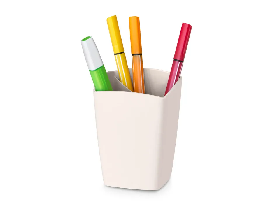 Pot a crayons cep pro ps capacite 32 crayons 74x74x95mm coloris beige
