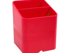 Pot a crayons exacompta pen-cube iderama 2 compartiments passe-cable 74x74x93mm coloris framboise