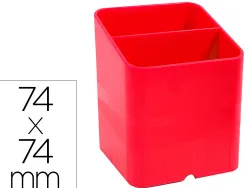 Pot a crayons exacompta pen-cube iderama 2 compartiments passe-cable 74x74x93mm coloris framboise