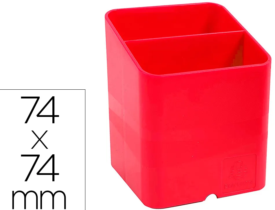Pot a crayons exacompta pen-cube iderama 2 compartiments passe-cable 74x74x93mm coloris framboise