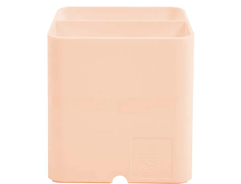 Pot a crayons exacompta pen-cube aquarel 2 compartiments coloris corail