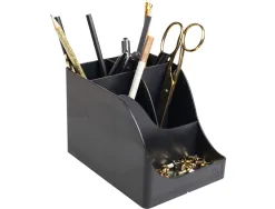 Pot a crayons exacompta pen-wave neo deco 5 compartiments coloris noir