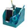 Pot a crayons exacompta pen-wave skandi 5 compartiments coloris bleu pacifique